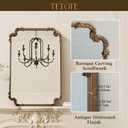 TETOTE Antique Gold Vintage Mirror for Mantle Fireplace 48 x 32 Traditional Baroque Ornate Scroll Wall Mirror with Metal Frame for Living Room Bedroom, Horizontal/Vertical