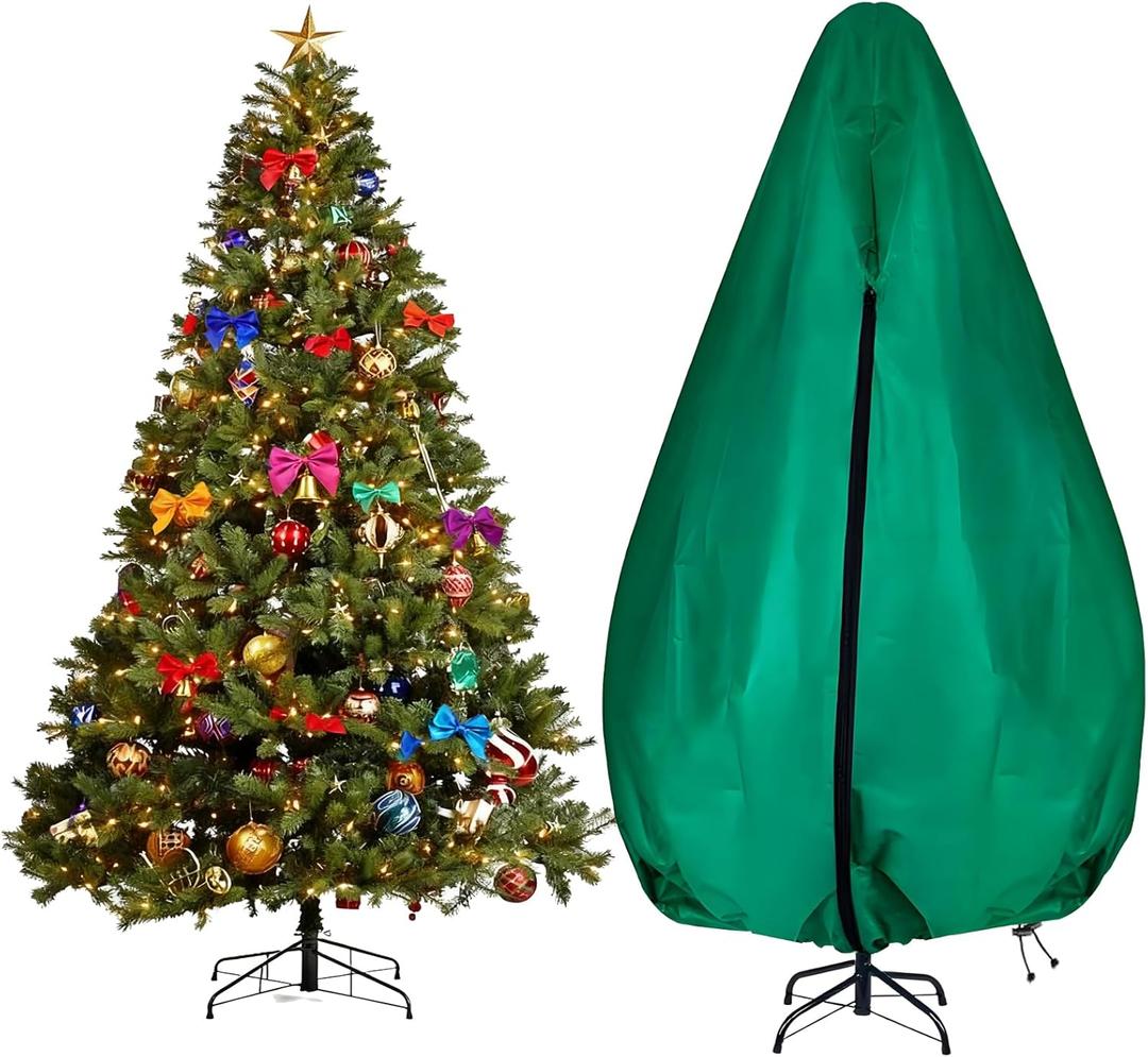 LHongL Christmas Tree Storage Bag, Upright Design, Fits Up to 6.5ft Tall Artificial Tree,Large Holiday Xmas Tree Cover Upright Tree Dustproof Bag with Zipper & Drawstring(Green,6.5ft)