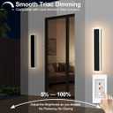 2-Pack 24IN Modern Outdoor Wall Light LED Long Wall Lighting Fixture IP65 Waterproof Wall Lamps, Dimmable 24W 2200LM Black Wall Sconce, 3000K/4000K/5000K Selectable, ETL