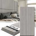 Olanglab Wood Slat Wall Panels 4 Pack, Acoustic Wall Panels, 47.24'' x 23.62" Each 3D Wall Panels for Interior Wall Decor (White)