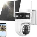 Security Camera Wireless Outdoor: Dual-Lens Solar Camera Outdoor/Home/Dome, 360 Live View, WiFi Camera Home Surveillance with 2K Full Color Night Vision,2-Way AudioPIR Motion