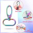 PECMER 30 Pcs Rainbow Purse Hardware for Bag Making Swivel Hooks 1 Inch D Rings for Purse Strap Dog Collar Handbags Buckles Replacement Belt Making Supplies 25mm 10 Set Colorful(30 pcs Rainbow)