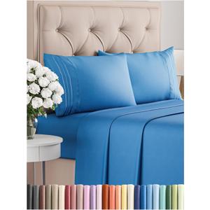 King Size 4 Piece Sheet Set - Comfy Breathable & Cooling Bed Sheets Set - Hotel Luxury Bedding for Women, Men, Kids, Teens, Boys & Girls - Deep Pockets, Soft and Wrinkle Free - Oeko-Tex - Royal Blue
