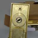 NCL Sliding Door Handle for Bath, Satin Brass Barn Door Flush Handle, Privacy Pocket Door Lock