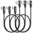 Short USB to USB C Cable Right Angle 1.5FT 3Pack, Portable USB-C Charger Nylon Braided Fast Charging Cord for Samsung Galaxy S10 S9 S8 Plus Note 9 8, Power Bank and Other Type c Devices
