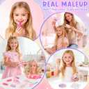 KUBUSFLY 44Pcs Hair Styling Doll Head Toys for Girls, Kids Makeup Hair Salon Pretend Play Styling Kit with Hairdryer, Straightener, Beauty Hair Toy Christmas Birthday Gift for Toddler Girls 3 4 5 6+