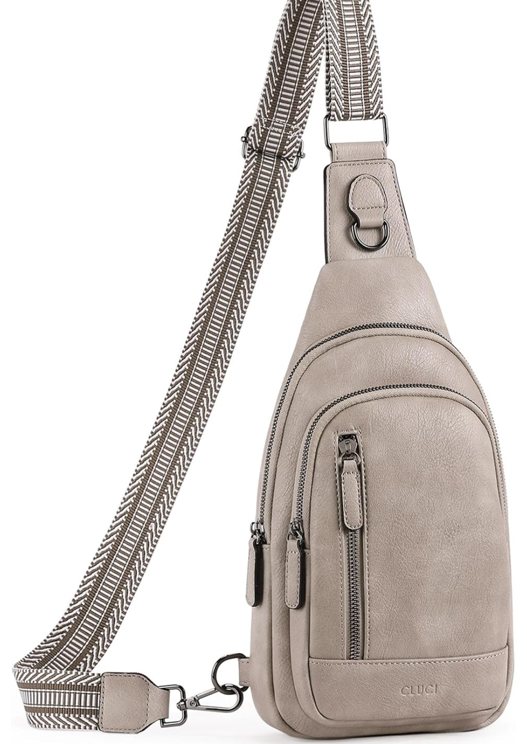 CLUCI Crossbody Bags for Women - Sling Backpack Travel Bag in Leather