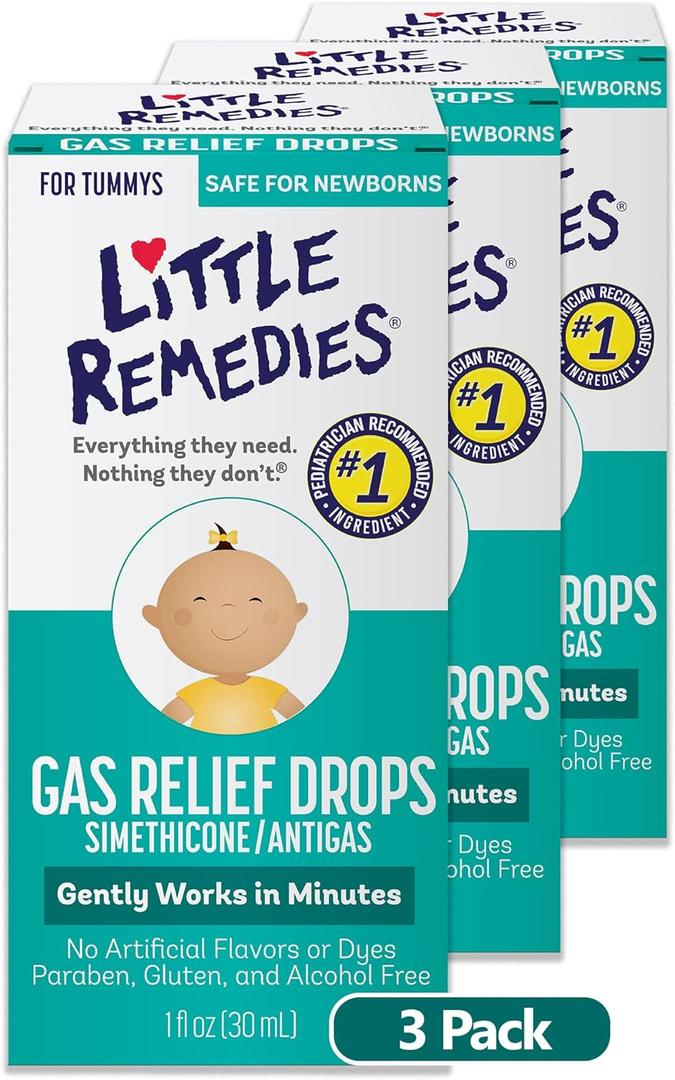 Little Remedies Baby Gas Drops, 1 Fl Oz (Pack of 3), Best Before: 11/2025