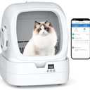 Mintakawa Automatic Cat Litter Box Self Cleaning - APP Control and Weight Monitoring - Ultra-Quiet, Suitable for Medium Cats and Kittens, Safe Anti-Pinch Litter Box (Assembly Required) - White