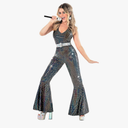 Morph Disco Costume Women - 70s Retro Jumpsuit Costume For Parties & Halloween - 70s Disco Outfits For Women, S