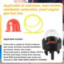 4 x 10pcs 2ft Small Engine Fuel Line Hose Replacement Kit with Primer Bulb & Carburetor for Walbro Lawn Mower Blower Edger Accessories (Red Oil Cup)