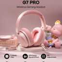 EPOMAKER X Aula G7 Pro Wireless Gaming Headset, Dual Mode BT5.3 & 2.4GHz, 7.1 Surround Sound, 80+ Hour Battery, RGB Light, with Noise Canceling Mic for PS5, PS4, Switch, PC (Pink)