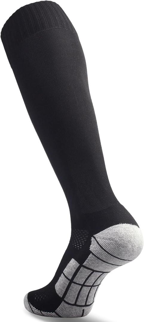 CWVLC Soccer Socks (1/3/5 pairs) Team Sport Knee High Socks for Adult Youth Kids (Large)