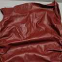 Women's Off Shoulder PU Leather Tank Top Sleeveless Slim Fit Crop Tops Elegant Y2K Clubwear (Red)