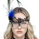 Janiyfo Masquerade Mask for Glasses Wearers, Mardi Gras, Cosplay, Masquerade Party Accessories