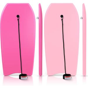 MiniInflat 2 Pack Bodyboard for Beach Lightweight Surfboards with EPS Core Pool Skim Boards with Rope Surfing Body Board for Adults Surfing Beach Lake Pool Water Parks, 41 Inch