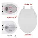 19 Inch White Elongated Family Toilet Seat with Built In Potty Training Seat Slow Close Plastic Toilet Cover for Adults and Toddlers Easy Clean