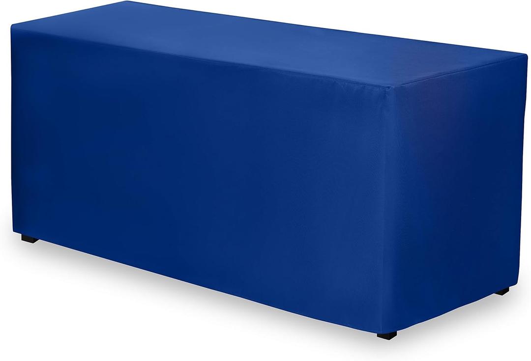 Gee Di Moda Fitted Tablecloth - 72 x 30 Inch Royal Blue Fitted Table Cloth for 6 Foot Rectangle Table - Heavy Duty Washable Fabric - for 6 Ft Buffet Table Holiday Party Dinner Wedding & Trade Show