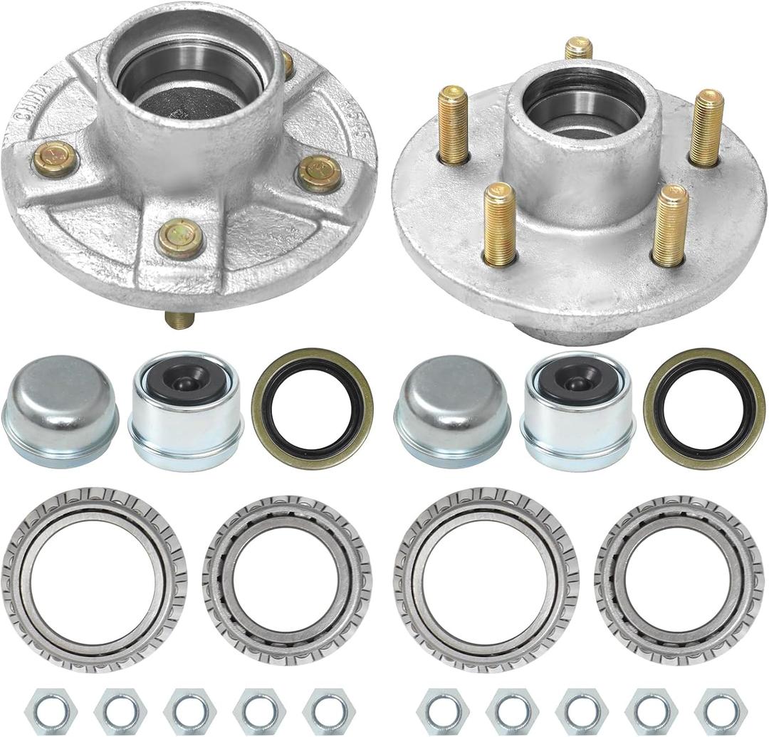 2 Set 3500lb Trailer hub kit 5 Pair 4.5 for 1-1/16 to 1-3/8' Trailer Tapered axle, #84 Spindle Includes l44649 l68149 Bearing kit