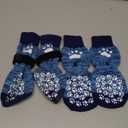 EXPAWLORER Anti Slip Dog Socks to Prevent Licking Paws, Dog Shoes for Hot Pavement, Dog Booties for Small Medium Large Senior Dogs, Traction Control Boots & Paw Protectors for Hardwood Floors (Blue)