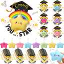 24 Pcs Graduation Gifts Bulk Star Plush Keychains with You're a Star Cards Stuffed Star Keychains Class of 2025 Graduation Gifts Bulk End of Year Party Favors Goodie Bags Decorations