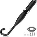 2-Stroke Muffler Exhaust Pipe with Expansion Chamber - Angled Design with Pipe Gasket - Compatible with 47/49cc CAG Daytona Pocket Bikes, Kids Mini Dirt Bike - Easy to Install