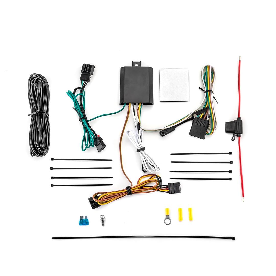 Wsays 4-Pin Trailer Wiring Harness Compatible with Volkswagen Tiguan 2018-2024 All Models Plug & Play Connect Trailer Tail Lights Brake Signal Lights and Turn Signals