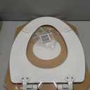 Mayfair Linden Slow Close Toilet Seat, Non Slip Heavy Duty Wood, Easy Install, Elongated, White
