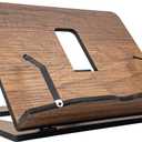 Vigo Wood Book Stand, Book Holder, Reading Stand, Cookbook Holder, Recipe Book Stand, Wooden Book Stands for Reading, Cookbook Stand for Kitchen, Book Holder for Reading in Bed (Walnut)