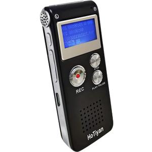 Digital Voice Recorders 8GB Audio Recorder Voice Activated Recorder for Lectures, Meetings, Interviews Recording Device with Microphone USB Cable, MP3 Player (8GB,Black)