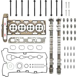 2.4 Camshafts Head Gasket Set w/Bolt Valve Lifters Rocker Arms Fit For Chevy Captiva Malibu Buick LaCrosse Regal Pontiac Saturn 2.4L L4 2008-2017 12604896 12611996 HS26517PT
