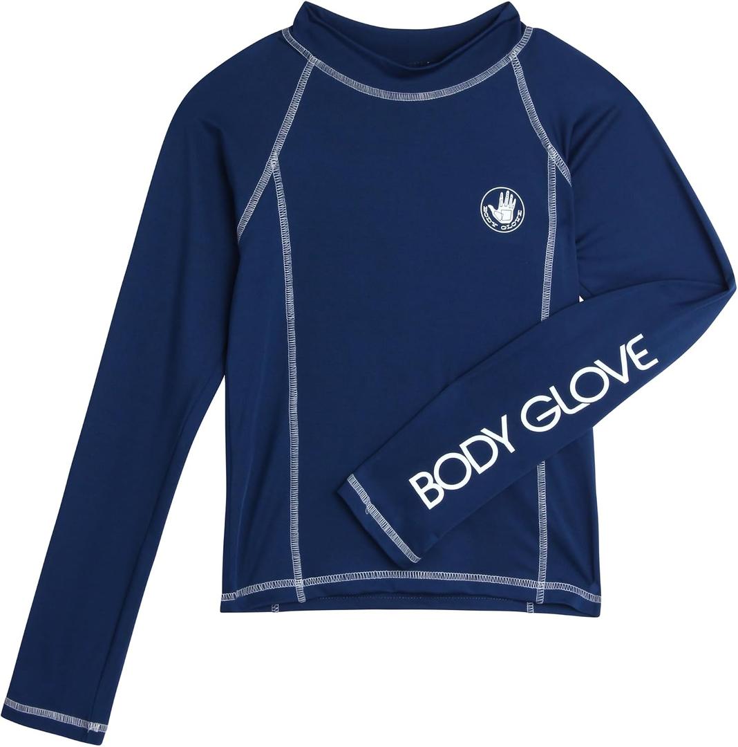 Body Glove Boys Swim Shirt - UPF 50+ Sun Protection Quicky Dry Long Sleeve Rash Guard for Boys Youth Kids Swimwear (5-14)