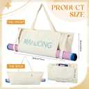Abbylike 28x9 Inches Mahjong Bag for Rolled Mat Tiles Racks Pushers Accessories Empty Mahjong Canvas Tote Bag with Zipper Closure Outer Pockets Lining Large Capacity(White)