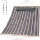 SUNCREAT Double Quilted Hammock, Gray Stripes