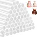 Yopay 100 Pack Plastic White Cake Dowel Rods, Tiered Cake Construction Rods, Cake Stacking Supporting Rods, 0.4 Inch Diameter, 9.5 Inch Length