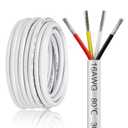 100FT 18 Gauge Wire 3 Conductor, 18AWG Electrical Wire, 18/3 Oxygen Free Stranded Tinned Copper Wire, Insulated Low Voltage Cable for LED Lamps Lights