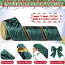 Riceshoot Christmas 2.5 Inch Velvet Ribbon 10 Yards Dark Green Wide Wired Velvet Ribbon with Gold Edge for Wrapping Bow Gift Box DIY