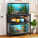 BSONE 20-29 Gallon Fish Tank Stand, Aquarium Stand Shelf, 0.71" Thickened Tabletop, 31" Wx17 Dx31 H, Black