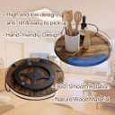 Lazy Susan Organizer 2 Pack for Table Top, 10'' and 9'' Wooden Lazy Susan Turntable Organizer for Cabinet Pantry Kitchen Countertop Organizer Spice Organization