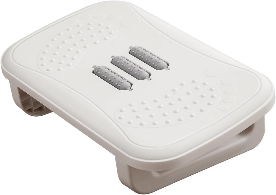 Ergonomic Foot Rest with Massage Rollers - Non-Slip Desk Foot Stool for Office/Home, Fixed-Angle Cushioned Support Improves Posture & Circulation, Under Desk Comfort for Long Sitting Sessions
