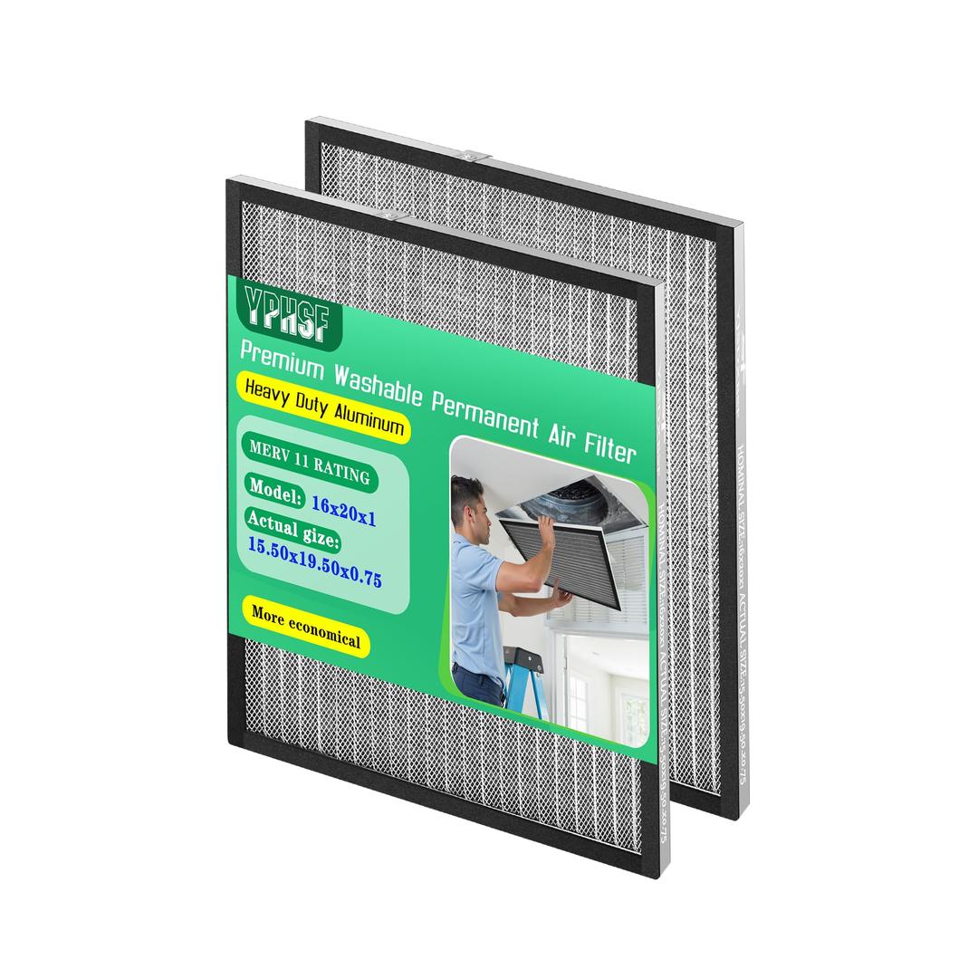 16x25x1 Air Filter, MERV-8 Rated Electrostatic Filter, 1 Pack. Washable & reusable furnace filter, lifetime durable, time-saving and budget-friendly.(Actual Size: 15.50 x 24.50 x 0.75 inches)