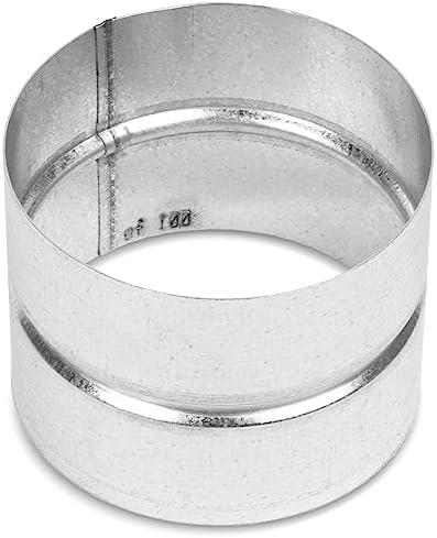 4" Inch Galvanized Metal Vent Duct Connector - Round Extension for Ventilation - 4 Inch Metal Dryer Vent Coupler and Hose Coupling - Durable Dryer Pipe Connection - Female Fit