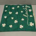 RABUSOFA St.Patrick's Day Pillow Covers 16x16 Inch,Lucky Shamrock Decorations Holiday Spring Decorative Pillow Case Decor for Sofa Couch Green and White (16" x 16" (Pack of 1))