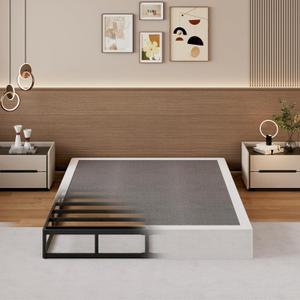SHLAND 8 Inch Full Box Spring, High Profile Full Size Box Spring Metal Frame Mattress Foundation with Fabric Cover, Easy Assembly