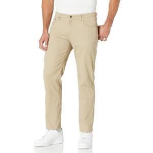Amazon Essentials Men's Straight-Fit 5-Pocket Stretch Twill Pant, Khaki, 32W x 32L