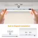 WILLED 3000K Closet Lights Motion Sensored, Battery Display, 60 LED Touch Light Bar, Motion Sensor Light Indoor, Under Cabinet Lights Rechargeable, Stick on Light for Closet, Kitchen, Hallway, 4 Pack
