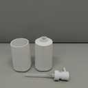 YAUKPH Bathroom Accessories Set 2 Piece Soap Dispenser and Toothbrush Holder for Bathroom Countertop Striped White