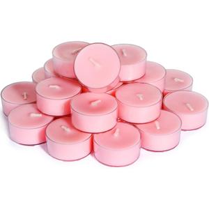 DEYBBY Natural Rose Scented Soy Wax Tealight Candles Bulk, Aromatherapy Luxury Tea Candle Set of 24-4 Hour Burning Great Gift