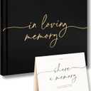 Lamare Funeral Guest Book for Memorial Service  Elegant Celebration of Life Guest Book and in Loving Memory Guest Book - Condolences Book for Funeral (Black)