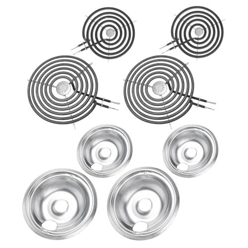 COZZIVITA GE Drip Pans and Stove Burner Element Unit Set, Perfectly Fit WB30M1 & WB30M2 -Replacement for GE Hotpoint Stove Top
